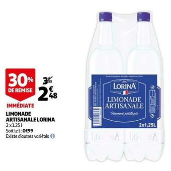 Auchan Lorina limonade artisanale offre
