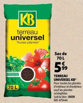 Auchan Kb terreau universel offre