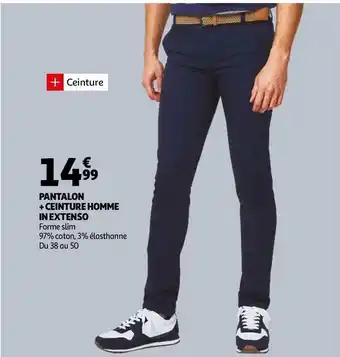 Auchan In extenso pantalon + ceinture homme offre