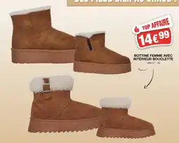 Marché aux Affaires Bottine femme avec intérieur bouclette offre