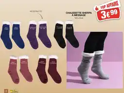 Marché aux Affaires CHAUSSETTE SHERPA À MESSAGE offre