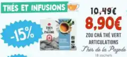 Naturalia Thés de la Pagode Zou Chá Thé Vert Articulations offre
