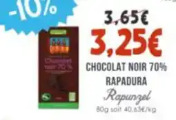 Naturalia RAPADURA Chocolat noir 70% offre