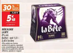 Netto LA BÊTE BIÈRE BLONDE offre
