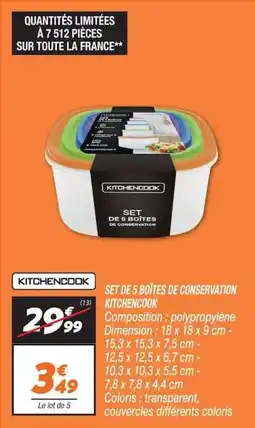 Netto Kitchencook set de 5 boîtes de conservation offre