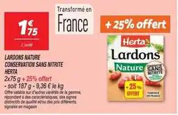 Netto Herta Lardons Nature offre