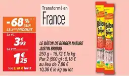 Netto JUSTIN BRIDOU LE BÂTON DE BERGER NATURE offre