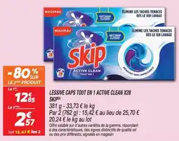 Netto Skip Lessive Caps Tout En 1 Active Clean offre