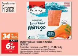 Netto DELPEYRAT SAUMON FUMÉ Eaux Froides de Norvège offre