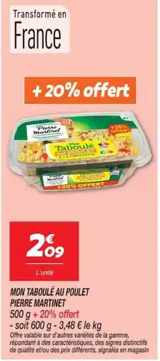 Netto Pierre Martinet Mon Taboulé au Poulet offre