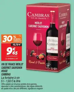 Netto CAMBRAS VIN DE FRANCE MERLOT CABERNET SAUVIGNON offre