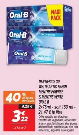 Netto Oral-B DENTIFRICE 3D WHITE ARTIC FRESH offre