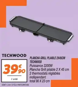 Netto TECHWOOD PLANCHAGRILL PLIABLE 2X45CM offre