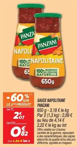Netto PANZANI SAUCE NAPOLITAINE offre