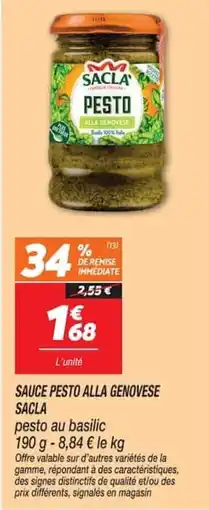 Netto SACLA SAUCE PESTO ALLA GENOVESE offre