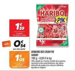 Netto HARIBO BONBONS RED CRUSH PIK offre