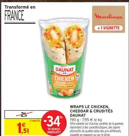 Intermarché Daunat wraps le chicken, cheddar & crudités offre