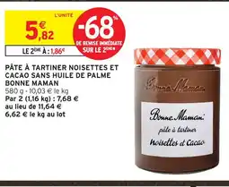 Intermarché Bonne maman pâte à tartiner noisettes et cacao sans huile de palme offre