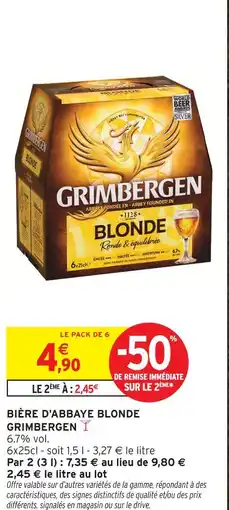Intermarché Grimbergen bière d'abbaye blonde offre