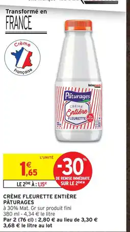 Intermarché Pâturages crème fleurette entière offre