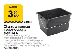 Tout faire matériaux Nespoli 4 seau à peinture rectangulaire noir 8,5 l offre