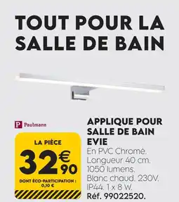 Tout faire matériaux Paulmann applique pour salle de bain evie offre