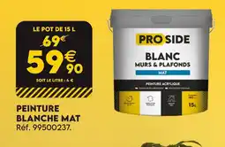 Tout faire matériaux Proside peinture blanche mat offre