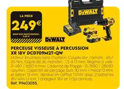 Tout faire matériaux Dewalt perceuse visseuse à percussion xr 18v dcd709m2t-qw offre