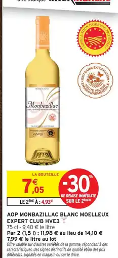 Intermarché Expert club aop monbazillac blanc moelleux hve3 offre
