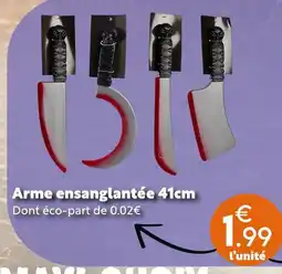 Maxi Bazar Arme ensanglantée 41cm offre