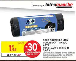 Intermarché Apta sacs poubelle lien coulissant offre
