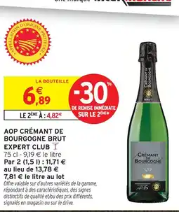 Intermarché Expert club aop crémant de bourgogne brut offre