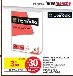 Intermarché Domédia ramette feuilles blanches offre