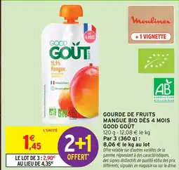 Intermarché Good goût gourde de fruits mangue bio dès 4 mois offre