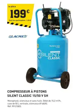 Tout faire matériaux Lacme compresseur à pistons silent classic 15/50 v sh offre