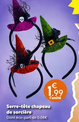 Maxi Bazar Serre-tête chapeau de sorcière offre