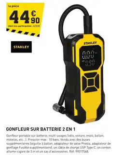 Tout faire matériaux Stanley gonfleur sur batterie 2 en 1 offre