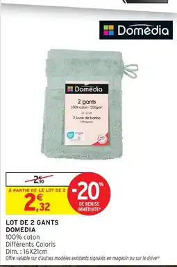 Intermarché Domedia lot de 2 gants offre