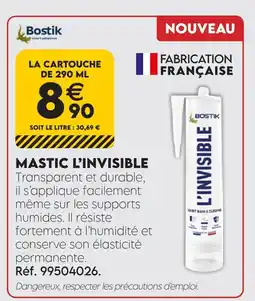 Tout faire matériaux Bostik mastic l'invisible offre