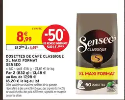 Intermarché Senseo dosettes de café classique xl maxi format offre