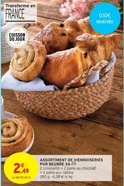 Intermarché Assortiment de viennoiseries pur beurre x6 offre