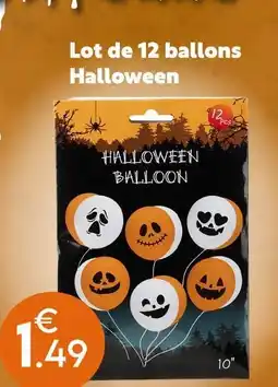 Maxi Bazar Lot de 12 ballons halloween offre