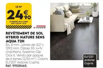 Egger revêtement de sol hybrid nature sens aqua 72h