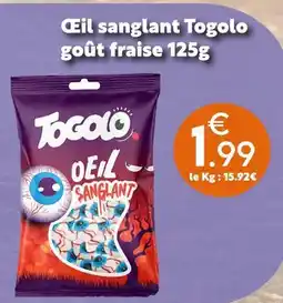 Maxi Bazar Togolo oeil sanglant goût fraise 125g offre