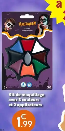 Maxi Bazar Kit de maquillage avec 8 couleurs et 2 applicateurs offre