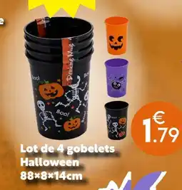 Maxi Bazar Lot de 4 gobelets halloween offre