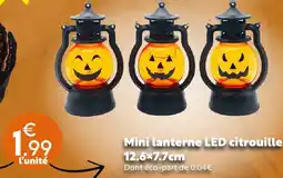 Maxi Bazar Mini lanterne led citrouille 12.6x7.7cm offre