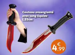 Maxi Bazar Couteau ensanglanté avec sang liquide offre
