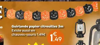 Guirlande papier citrouilles 3m