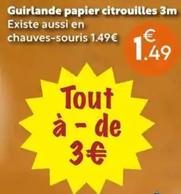 Maxi Bazar Guirlande papier citrouilles offre